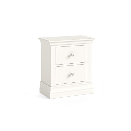 Burgundy Painted Coconut Milk 2 Drawer Bedside Table