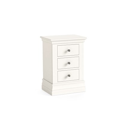 Burgundy Painted Coconut Milk 3 Drawer Bedside Table