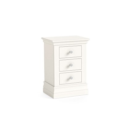 Burgundy Painted Coconut Milk 3 Drawer Bedside Table
