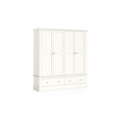 Burgundy Painted Coconut Milk 4 Door Wardrobe