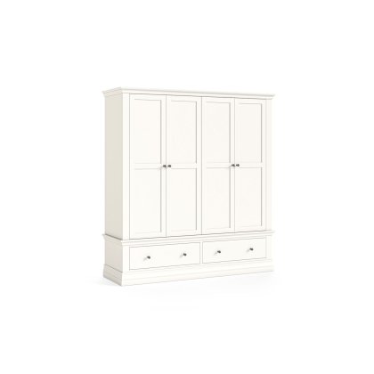 Burgundy Painted Coconut Milk 4 Door Wardrobe