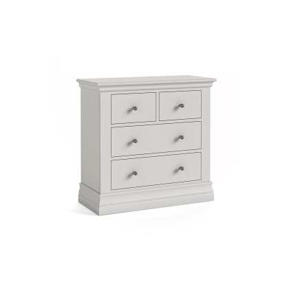 Burgundy Painted Light Grey 2 Over 2 Chest of Drawers