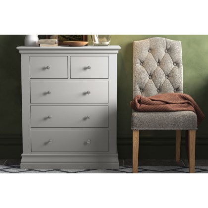 Burgundy Painted Light Grey 2 Over 3 Chest of Drawers