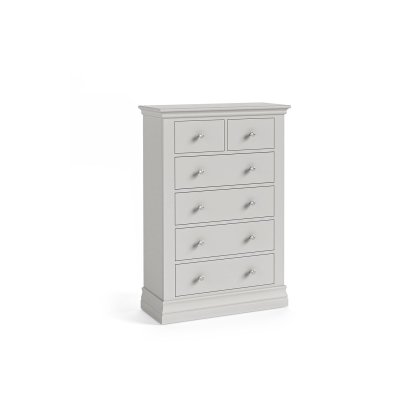 Burgundy Painted Light Grey 2 Over 4 Chest of Drawers