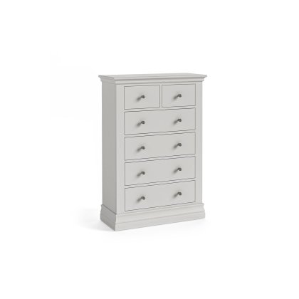 Burgundy Painted Light Grey 2 Over 4 Chest of Drawers