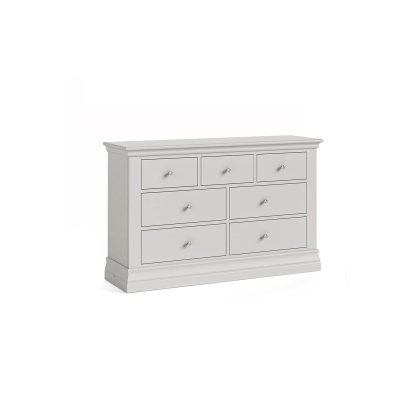 Burgundy Painted Light Grey 3 Over 4 Chest of Drawers