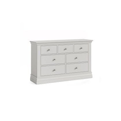 Burgundy Painted Light Grey 3 Over 4 Chest of Drawers