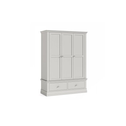 Burgundy Painted Light Grey Triple Wardrobe