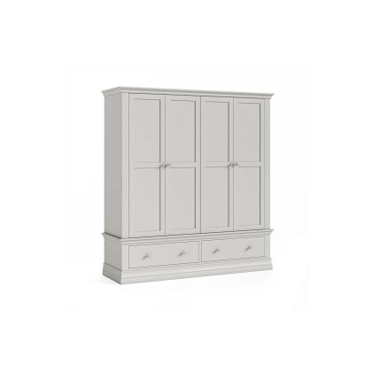 Burgundy Painted Light Grey 4 Door Wardrobe Burgundy Painted Light Grey 4 Door Wardrobe
