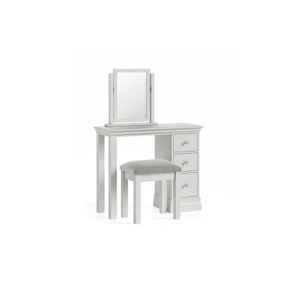 Burgundy Painted Light Grey Single Pedestal Dressing Table