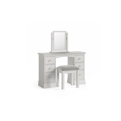 Burgundy Painted Light Grey Double Pedestal Dressing Table