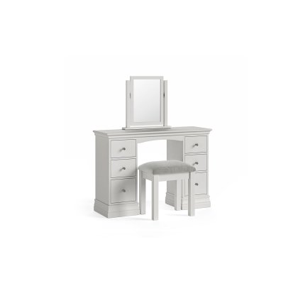 Burgundy Painted Light Grey Dressing Table Stool
