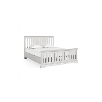 Burgundy Painted Light Grey Slatted Bed Frame