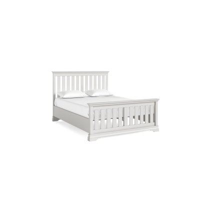 Burgundy Painted Light Grey Slatted Bed Frame