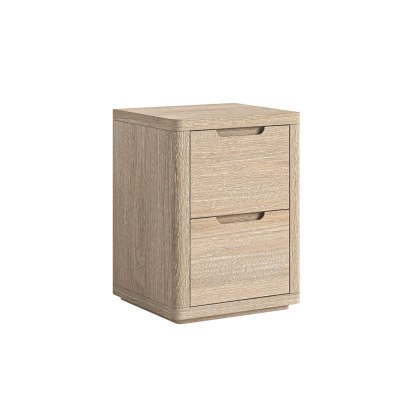 Portobello Oak 2 Drawer Bedside Table