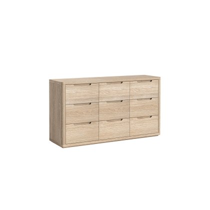 Portobello Oak 9 Drawer Chest of Drawers