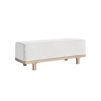 Portobello Oak Upholstered Bench without Lid