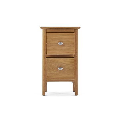 Bath Oak Narrow Two Drawer Bedside