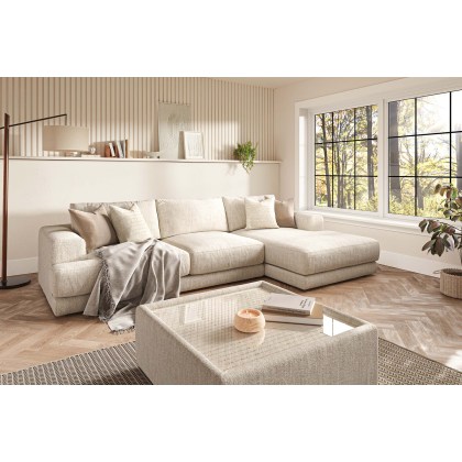 Niki Fabric Large 4 Seater Chaise Sofa