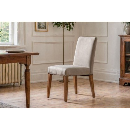 Gallery Direct Highgrove Dove Velvet Dining Chairs (Pair)