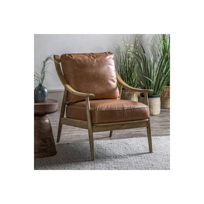 Gallery Direct Reliant Armchair in Brown Leather