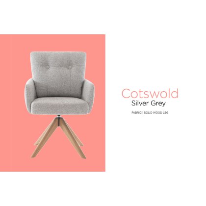 Cotswold Fabric Dining Chair in Silver Grey