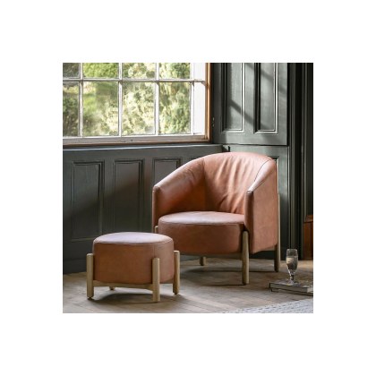 Gallery Direct Tindon Armchair in Vintage Brown Leather Gallery Direct Tindon Armchair in Vintage Brown Leather