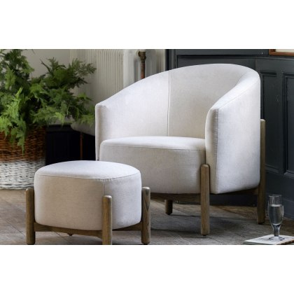 Gallery Direct Tindon Footstool in Natural Fabric Gallery Direct Tindon Footstool in Natural Fabric