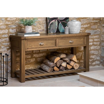 Gallery Direct Hardwick Smoked Oak 2 Drawer Console Table