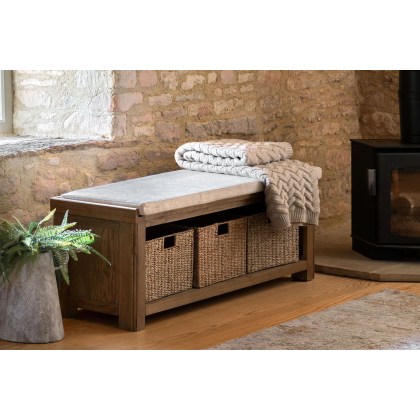 Gallery Direct Hardwick Smoked Oak Hall Bench