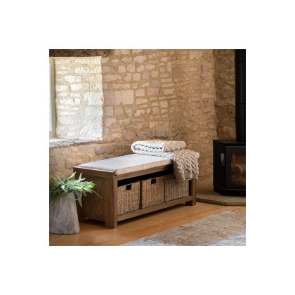 Gallery Direct Hardwick Smoked Oak Hall Bench