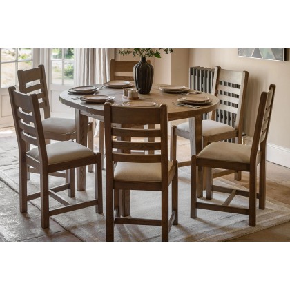 Gallery Direct Hardwick Smoked Oak Round Ext 110-145cm Dining Table