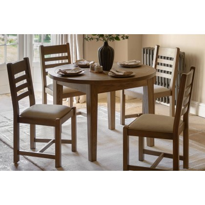 Gallery Direct Hardwick Smoked Oak Round Ext 110-145cm Dining Table
