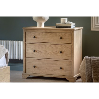 Gallery Direct Malvern Natural Oak 3 Drawer Chest of Drawers