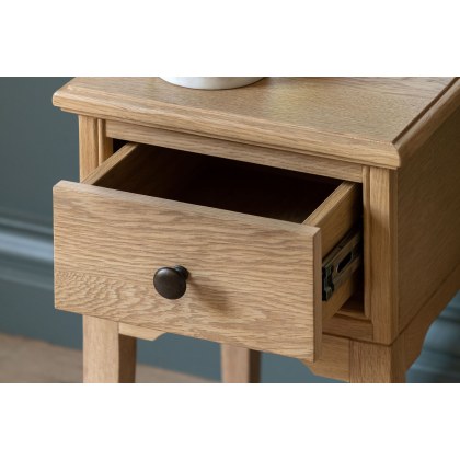 Gallery Direct Malvern Natural Oak 1 Drawer Bedside Table