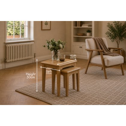 Gallery Direct Malvern Natural Oak Nest Of Tables Gallery Direct Malvern Natural Oak Nest Of Tables