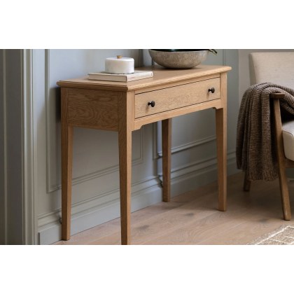 Gallery Direct Malvern Natural Oak 1 Drawer Console Table