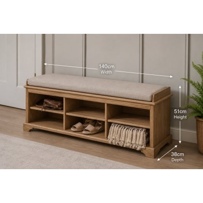Gallery Direct Malvern Natural Oak Hall Bench