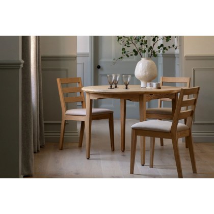 Gallery Direct Malvern Natural Oak Round Extending 100-155cm Dining Table