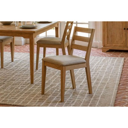 Gallery Direct Malvern Natural Oak Dining Chairs (Pair)