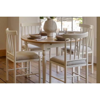 Gallery Direct Eton Painted White Round Ext 110-150cm Dining Table