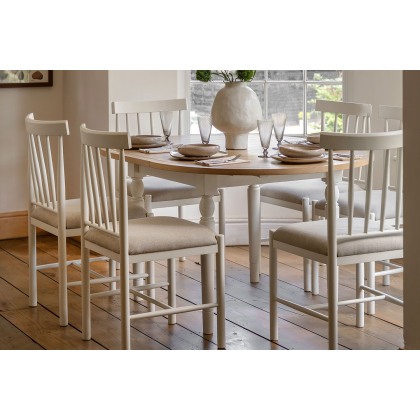 Gallery Direct Eton Painted White Round Ext 110-150cm Dining Table