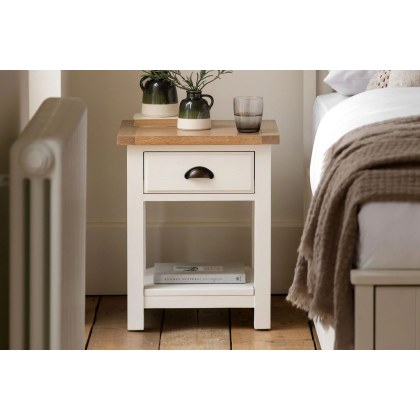 Gallery Direct Eton Painted White 1 Drawer Bedside Table