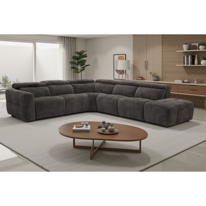 Monaco 6 Seater Corner Sofa with Power Recliner and Headrest