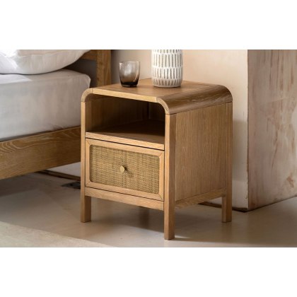 Gallery Direct Bibury Oak 1 Drawer Bedside Table