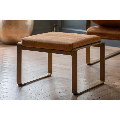 Gallery Direct Fabien Footstool in Ochre Soft Fabric