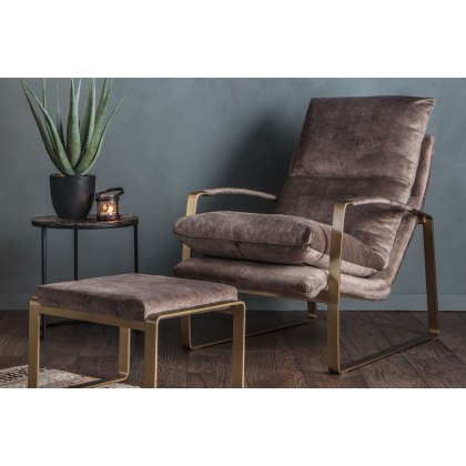 Gallery Direct Fabien Footstool in Mineral Soft Fabric