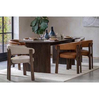 Gallery Direct Onda Walnut Ext 180-230cm Oval Dining Table Set & 8 Chairs (6 Brown + 2 Natural) Gallery Direct Onda Walnut Ext 180-230cm Oval Dining Table Set & 8 Chairs (6 Brown + 2 Natural)