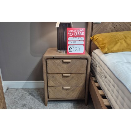 Ex-Display Truro - Atauro Reclaimed Wood Large 3 Drawer Bedside Table