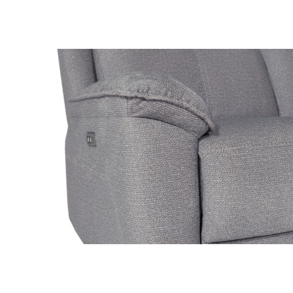 Blaine 2 Seater Electric Recliner Sofa in Greige Fabric